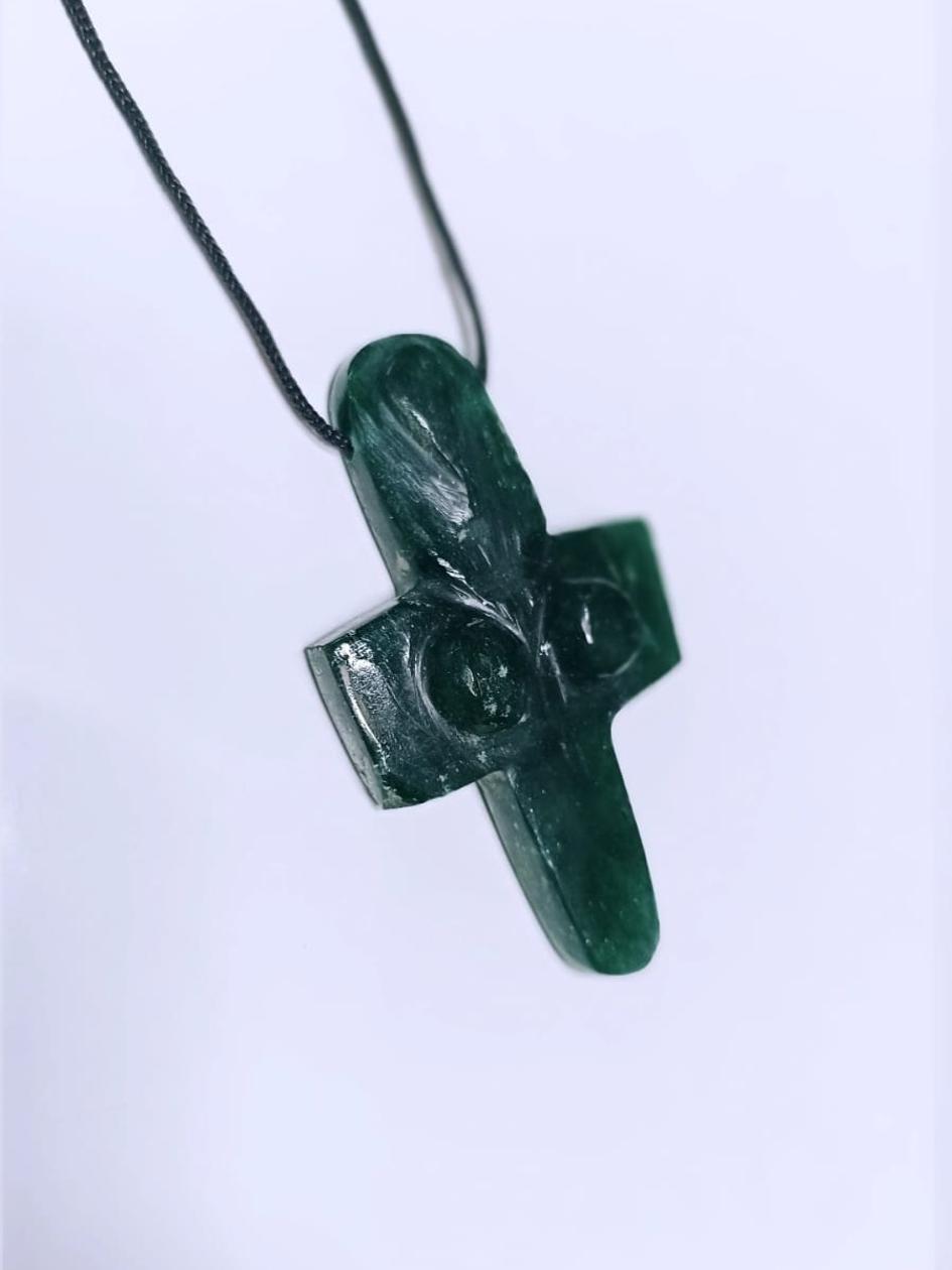 Dark Green Aventurine Goddess Amulet